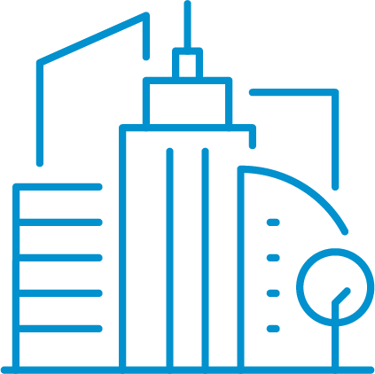 Businesses Skyline Blue