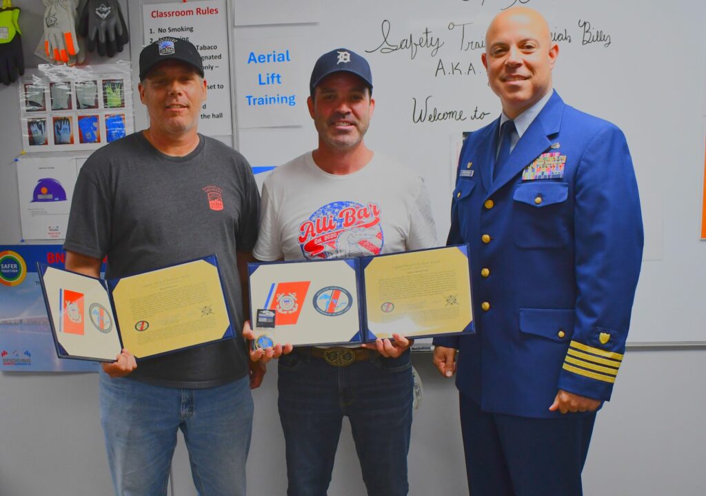 U.S. Coast Guard recognizes Gordie Howe International Bridge workers for lifesaving rescue