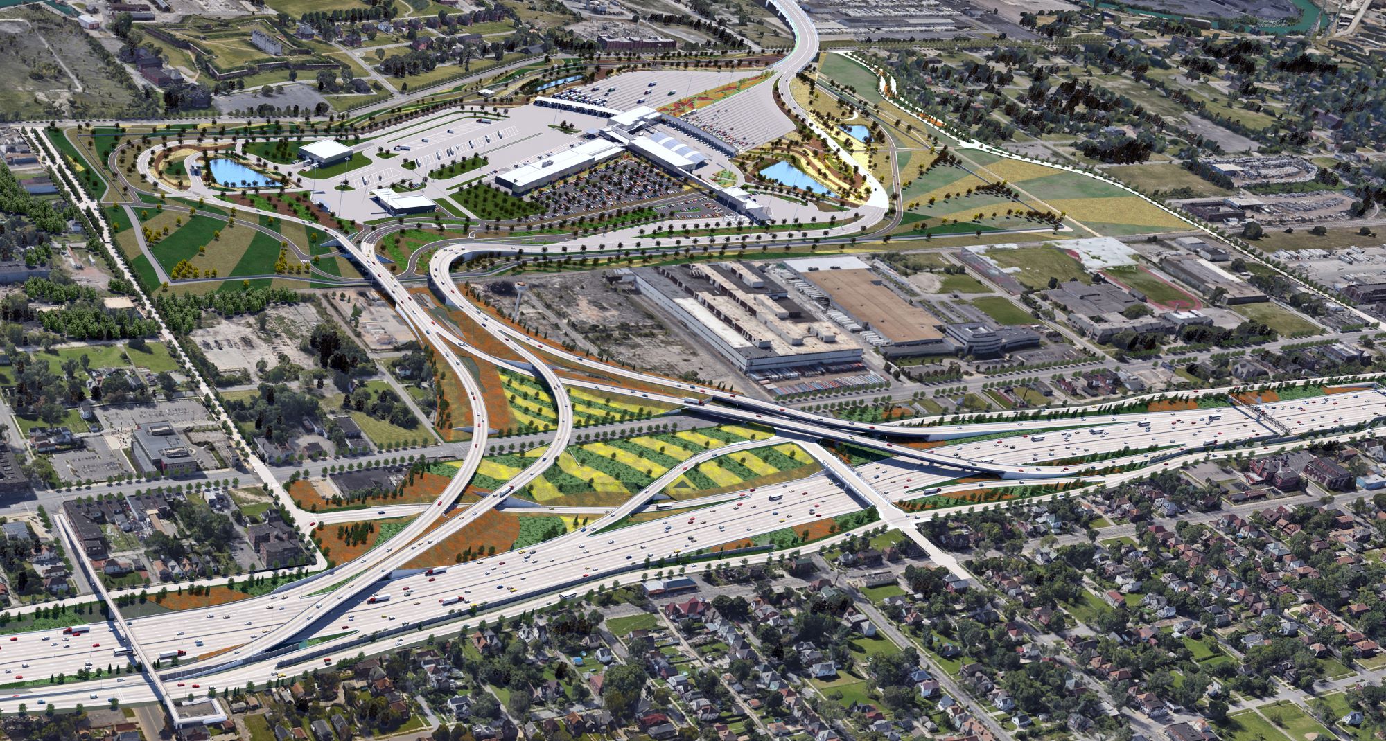Aerial-I-75 Interchange & City Streets