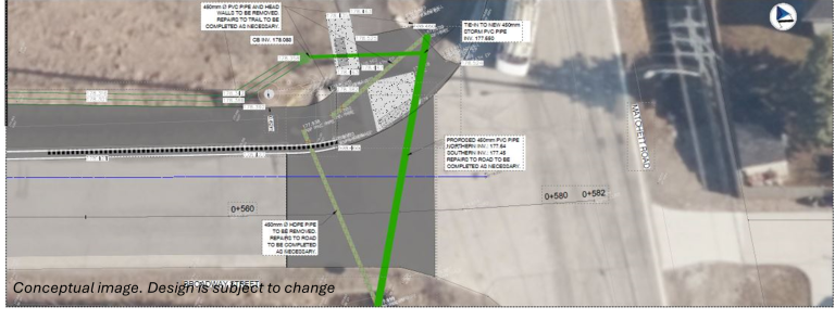 Broadway street connection to ojibway parkway english map