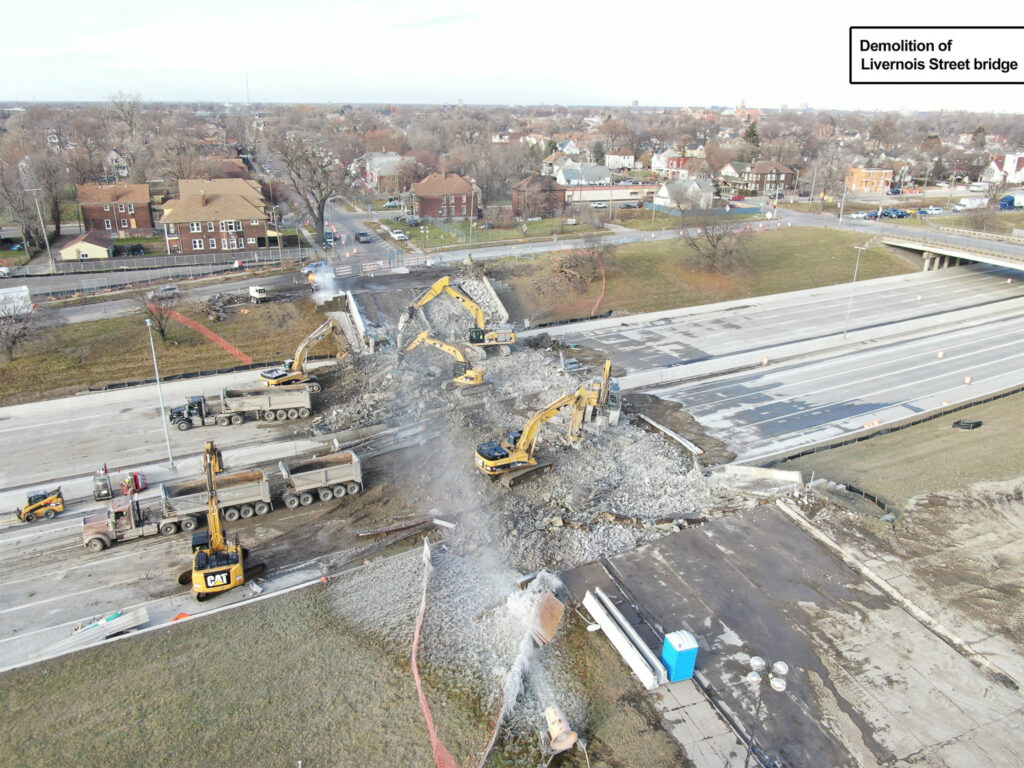 Demolition of Livernois street road bridge