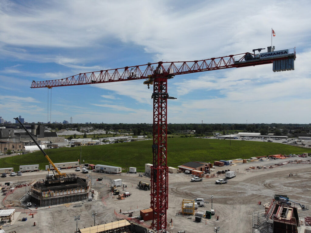 crane at the bridge construction site
