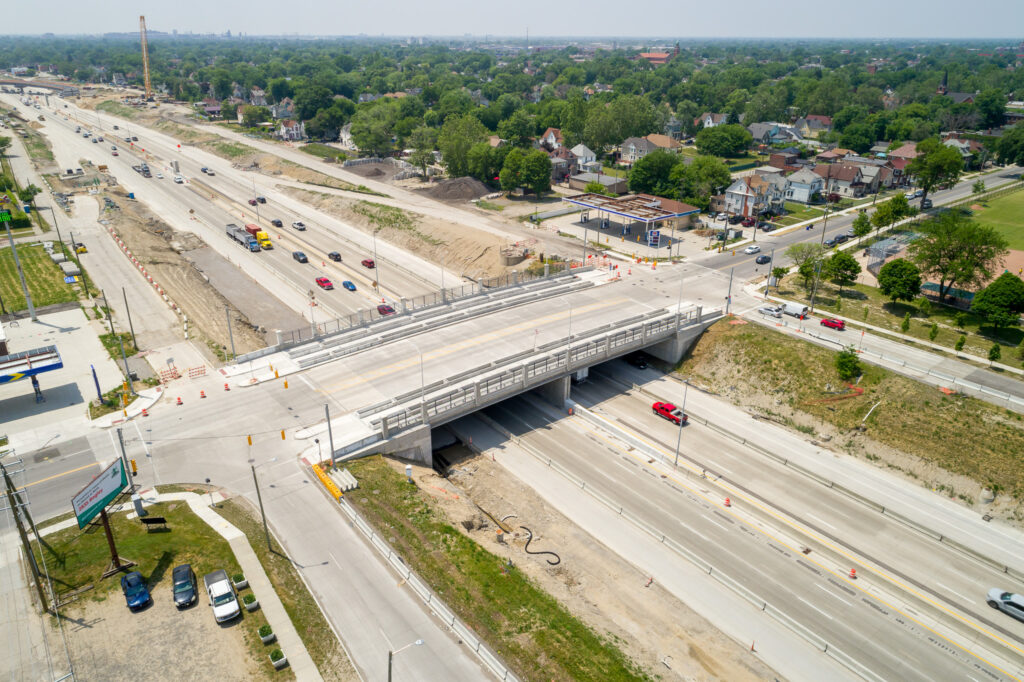 over bridge construction progress