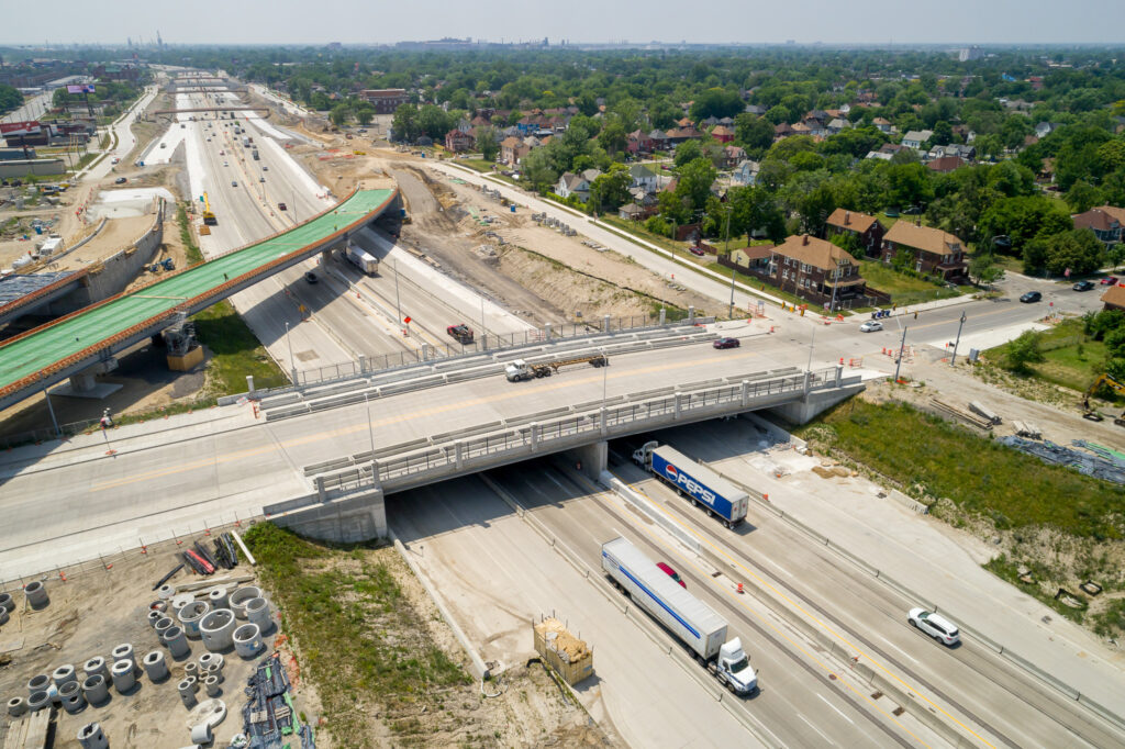 over bridge construction progress