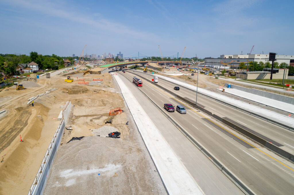over bridge construction progress