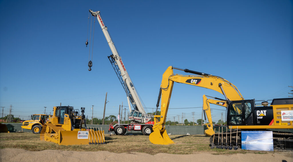 over bridge construction progress