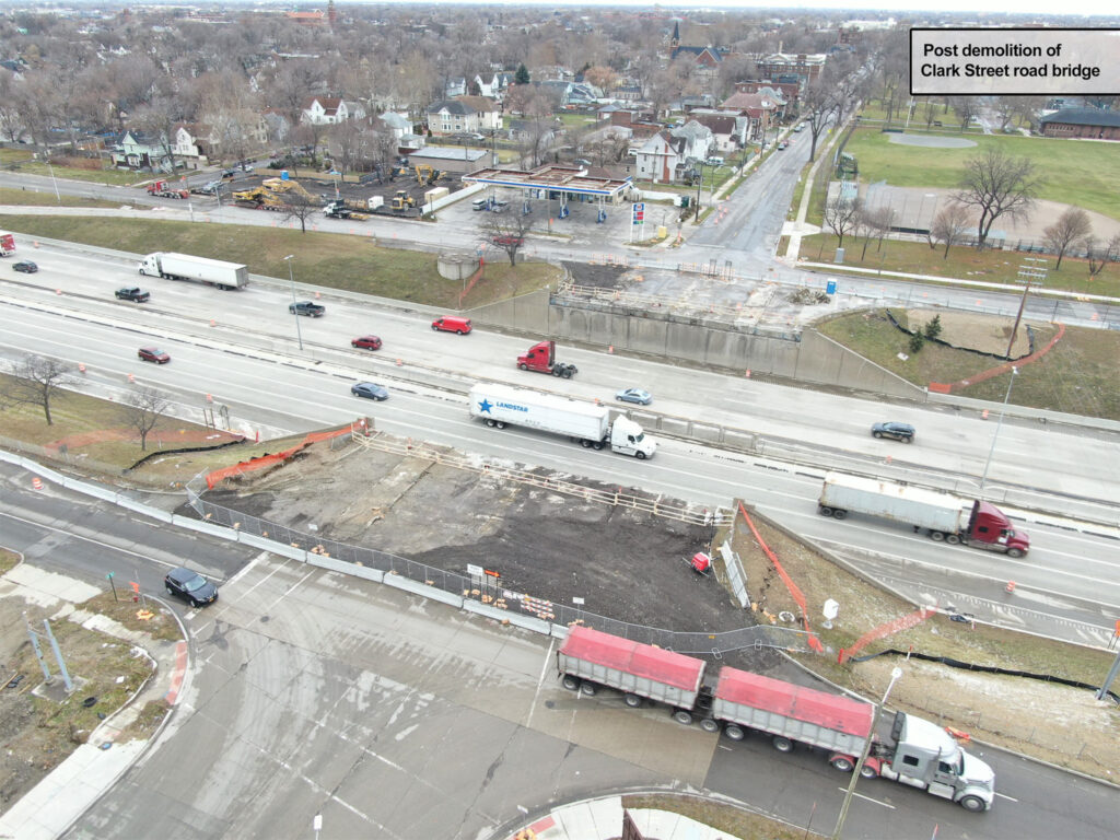 Post demolition of Clark street road bridge