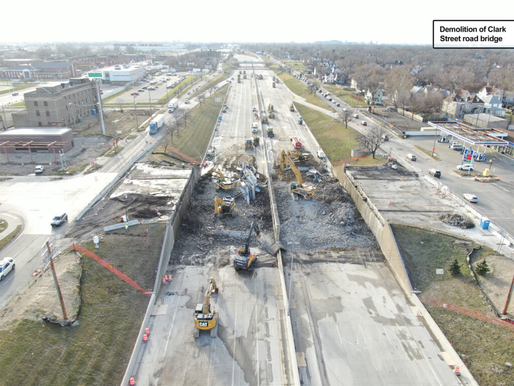 Demolition of Clark street road bridge