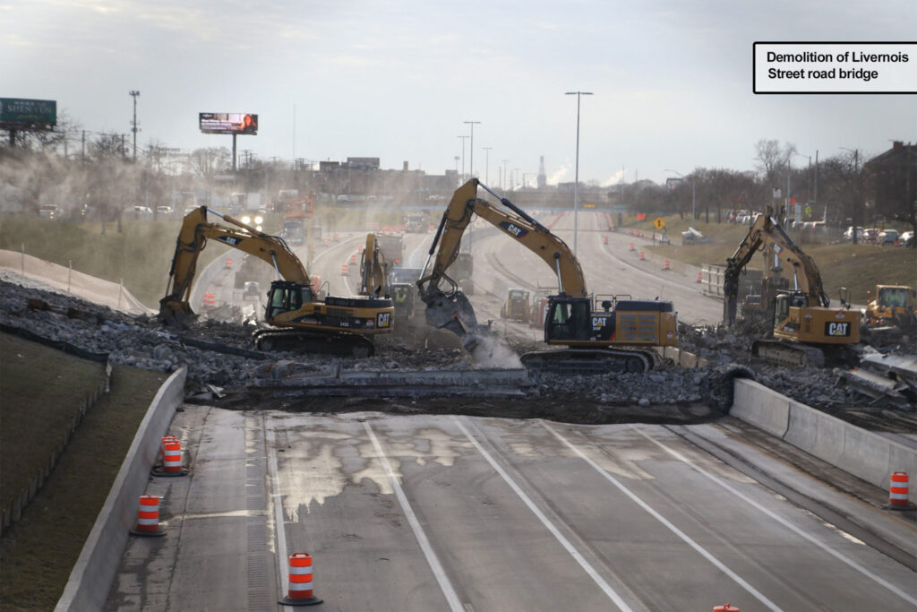 Demolition of Livernois street road bridge