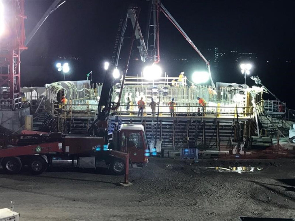 crane at the bridge construction site