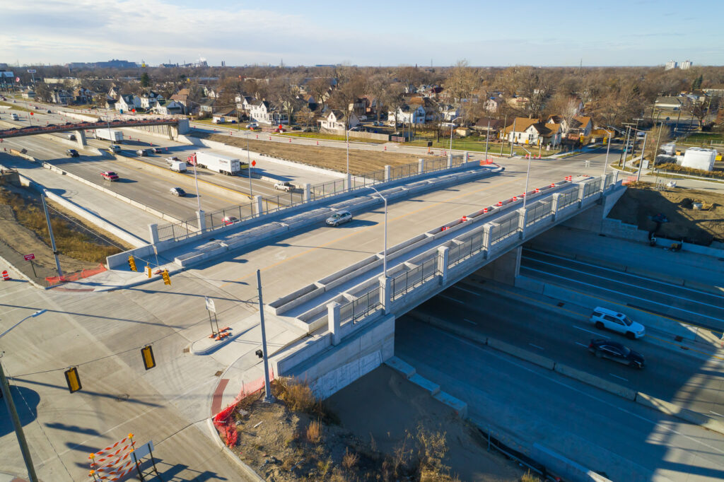 over bridge with traffic