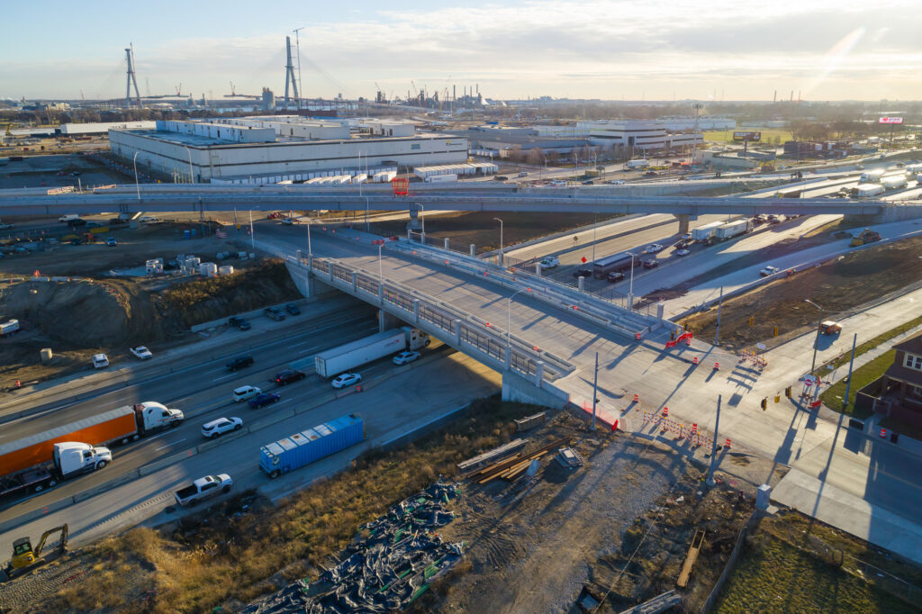 over bridge with traffic