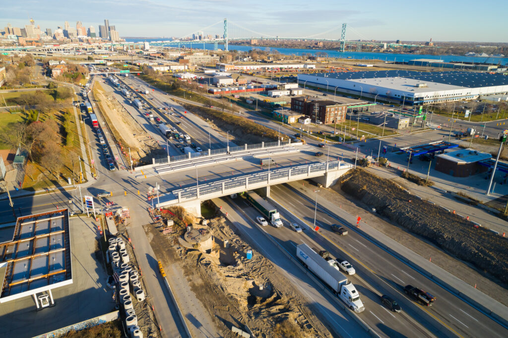over bridge with traffic
