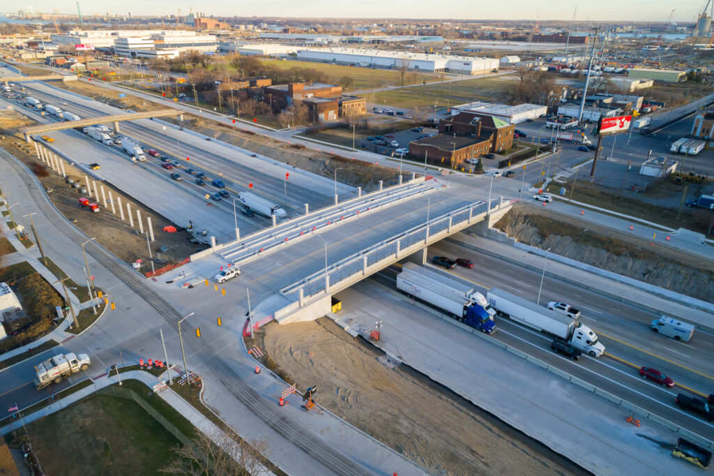 over bridge with traffic