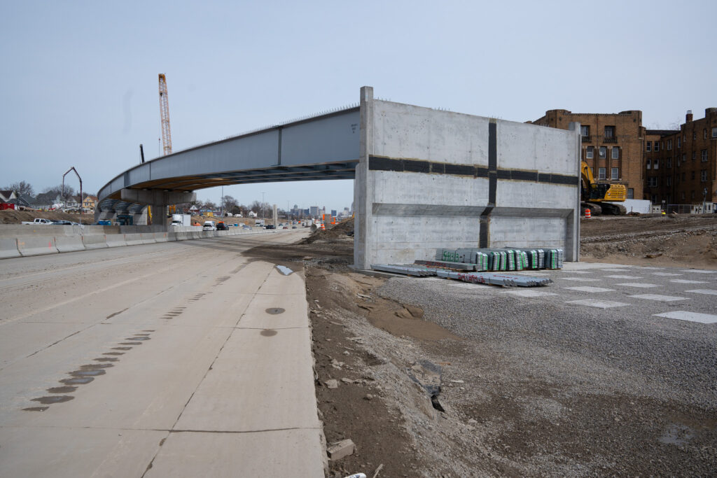 over bridge construction progress