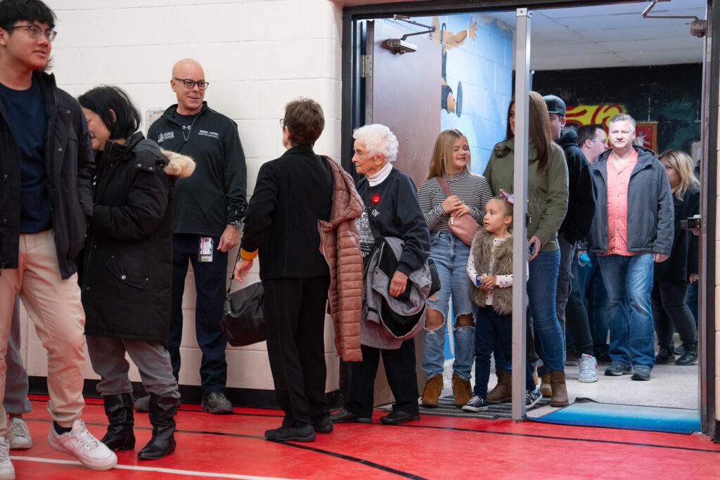 Awaiting the registration desk