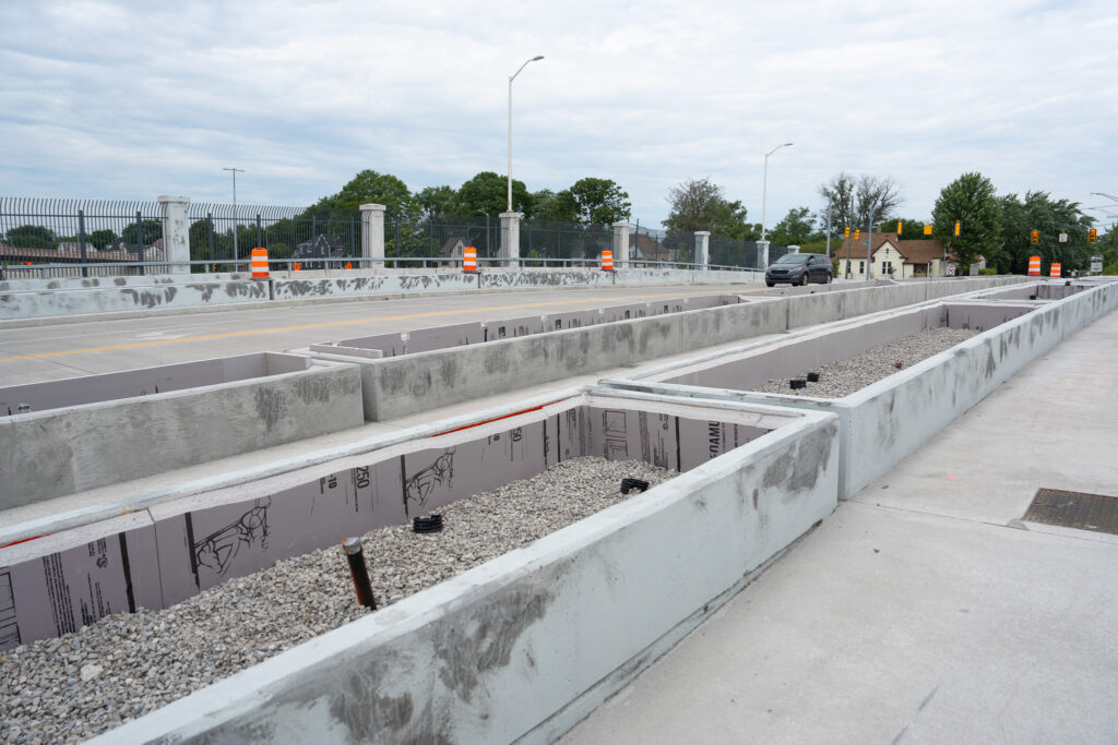 over bridge construction progress