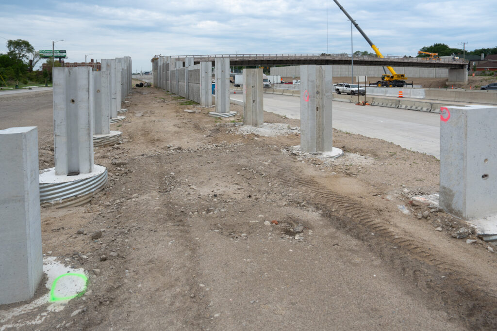 over bridge construction progress