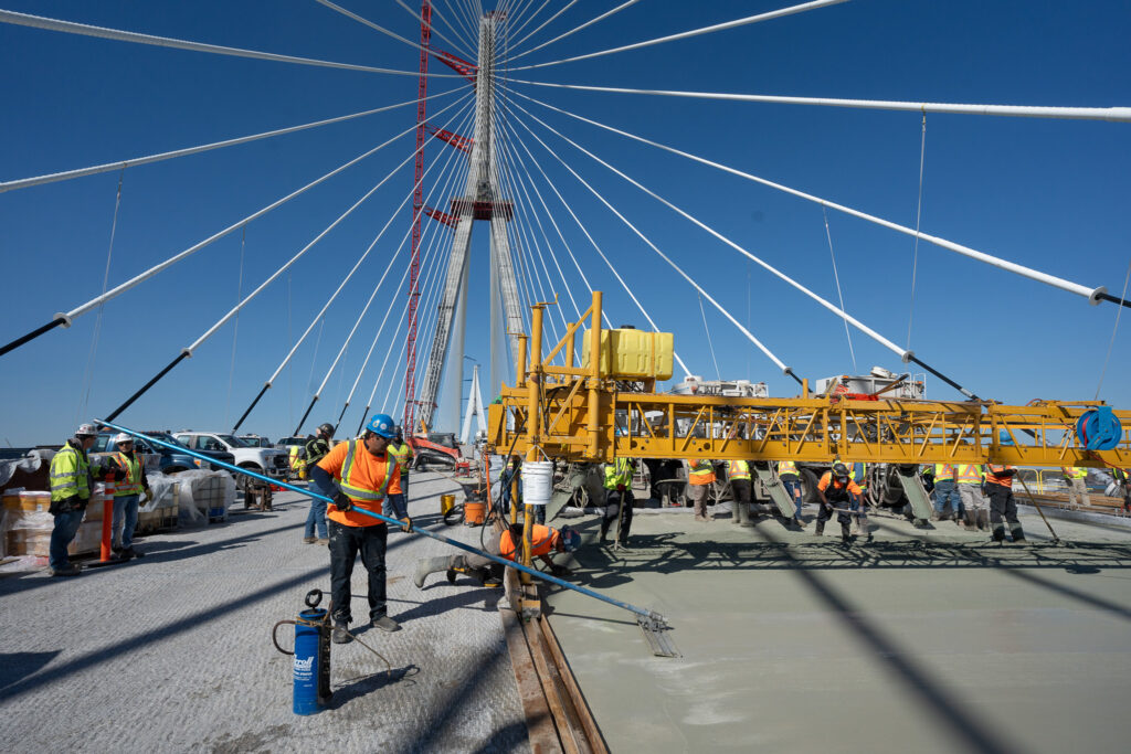 concrete work and bridge cable wire