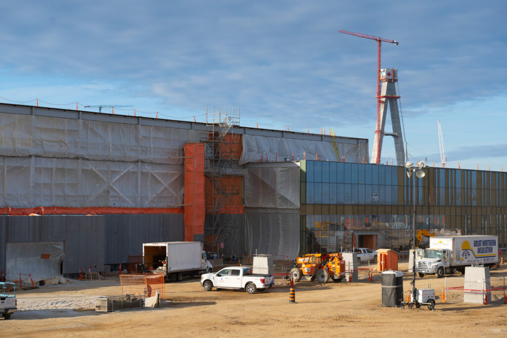crane at the bridge construction site