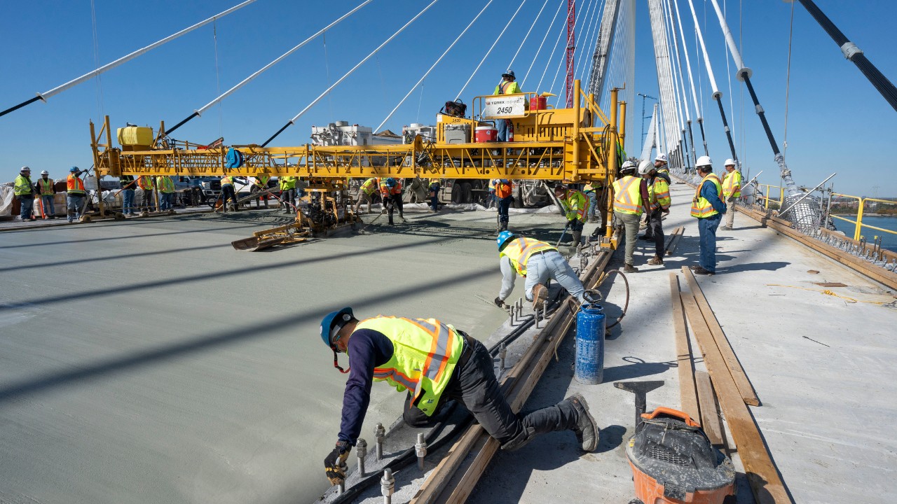 Paving the Gordie Howe Bridge