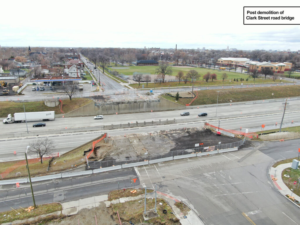 Post demolition of Clark street road bridge