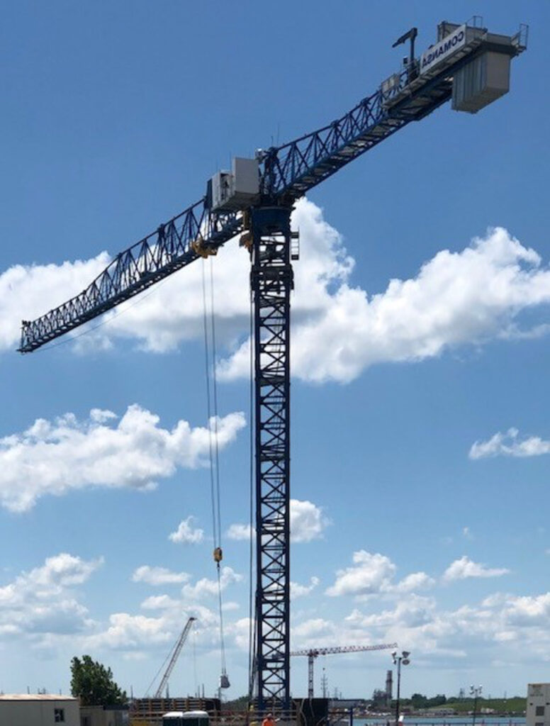 crane at the bridge construction site