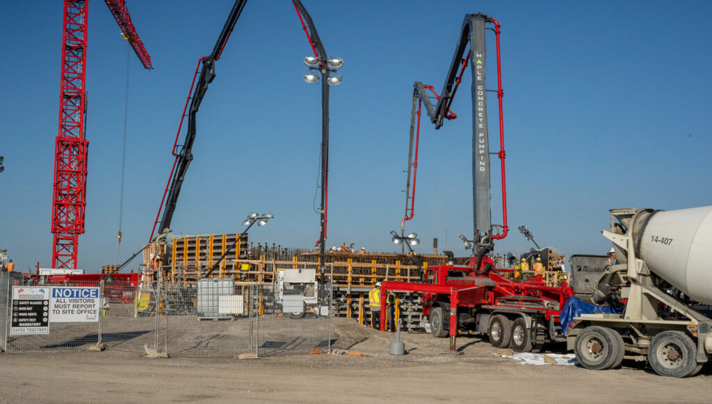 crane at the bridge construction site