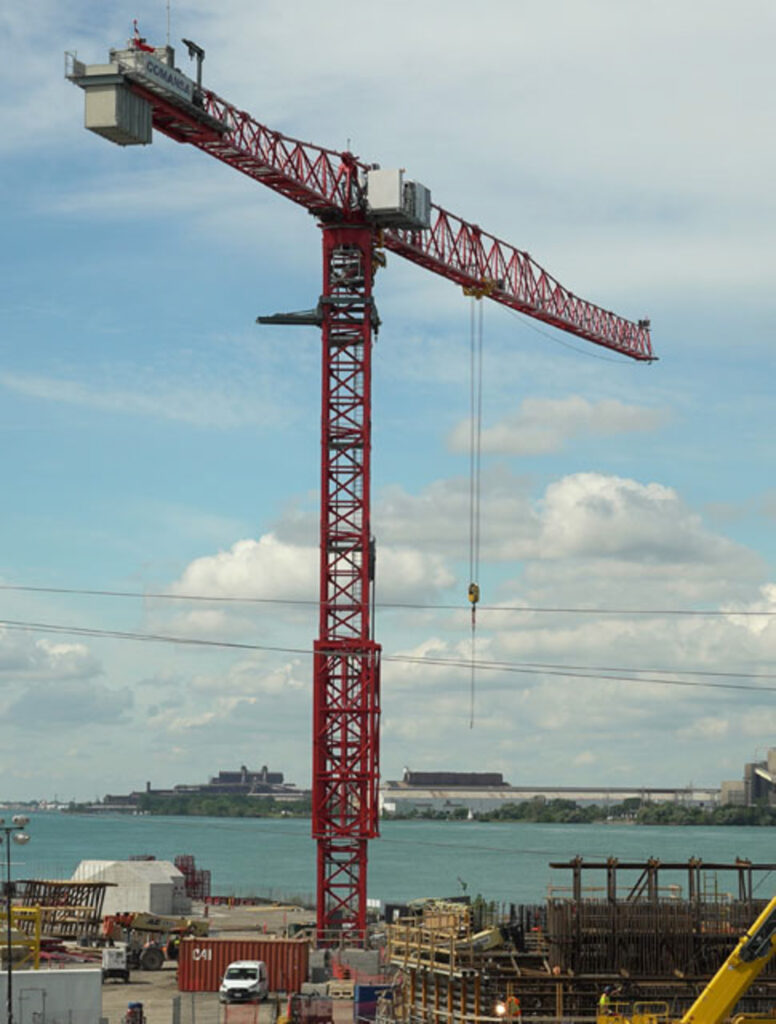 crane at the bridge construction site