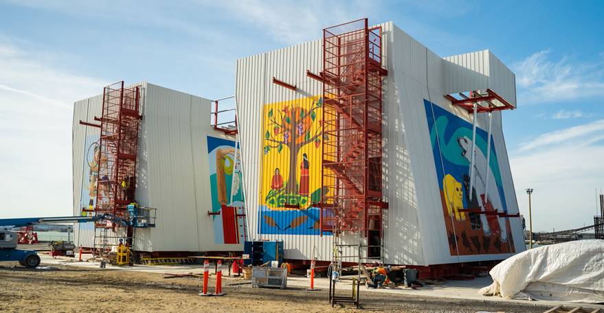 building with paintings