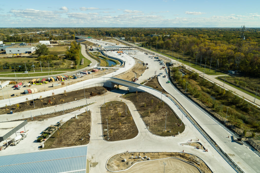 off ramp to bridge under construction