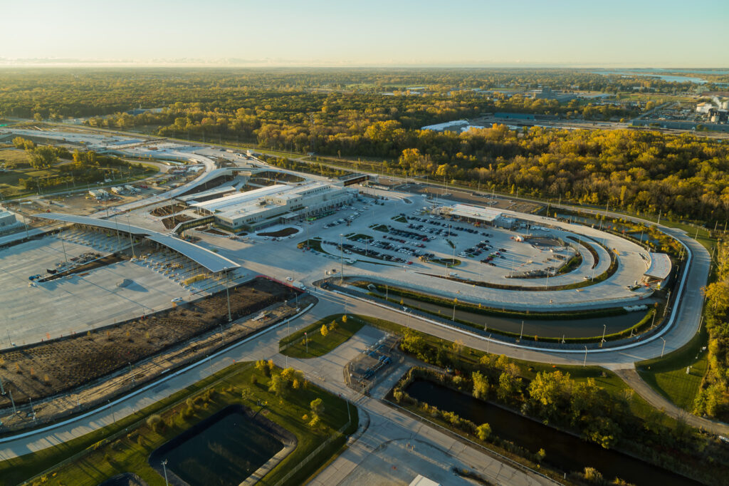 customs compound from a distance