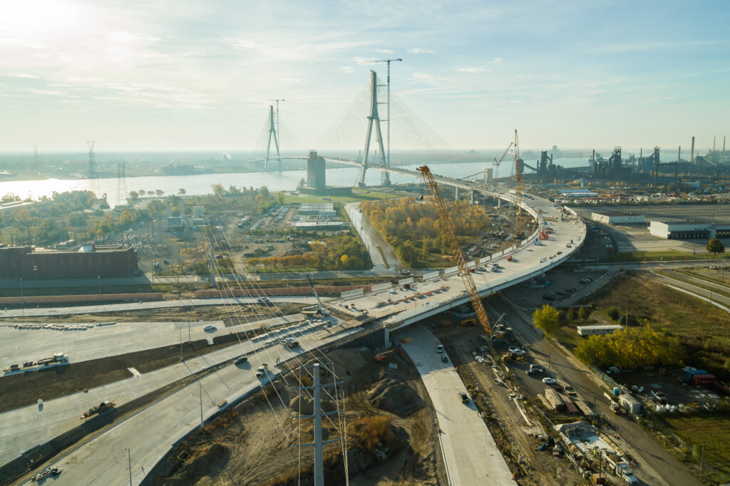 approach construction viewed from the air