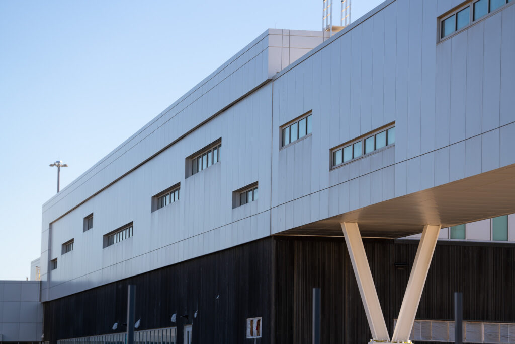 close up of finished building