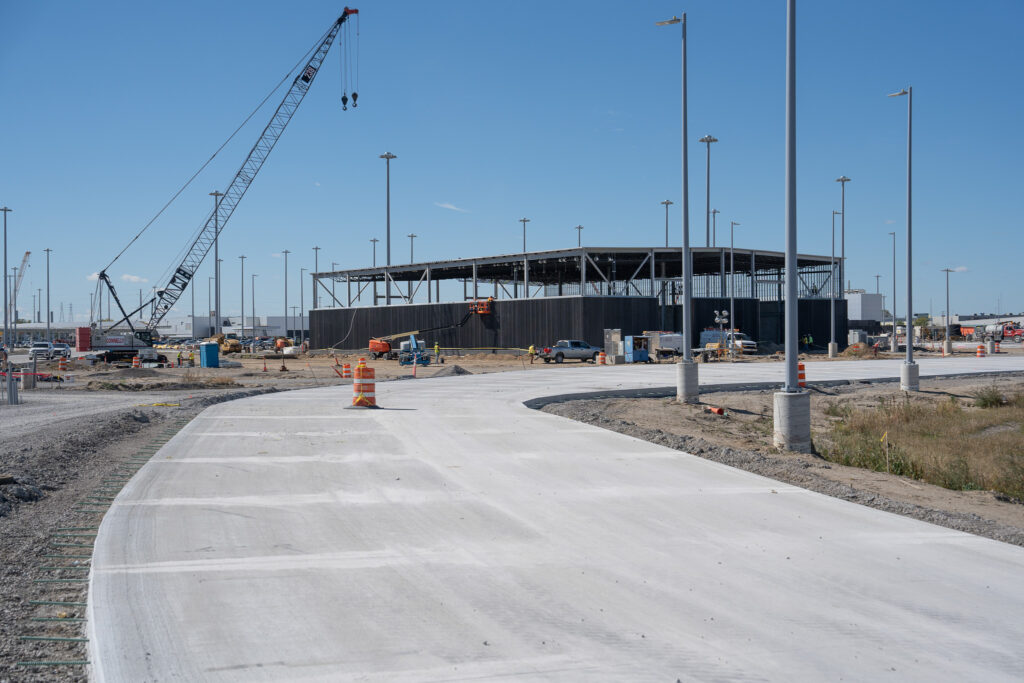 building being constructed in the distance