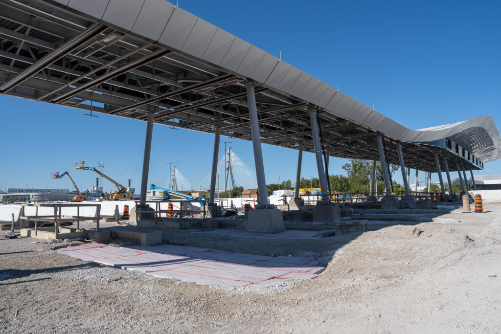 customs booth roof construction