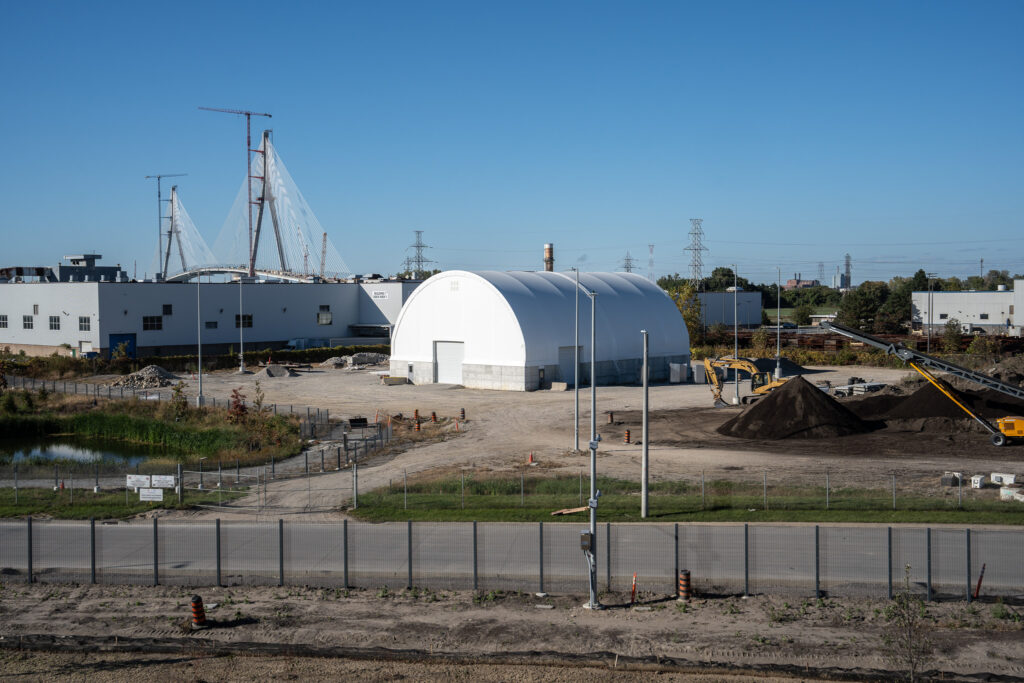 buildings under construction in the distance