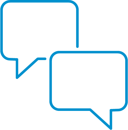 Speech Bubbles Skyline Blue