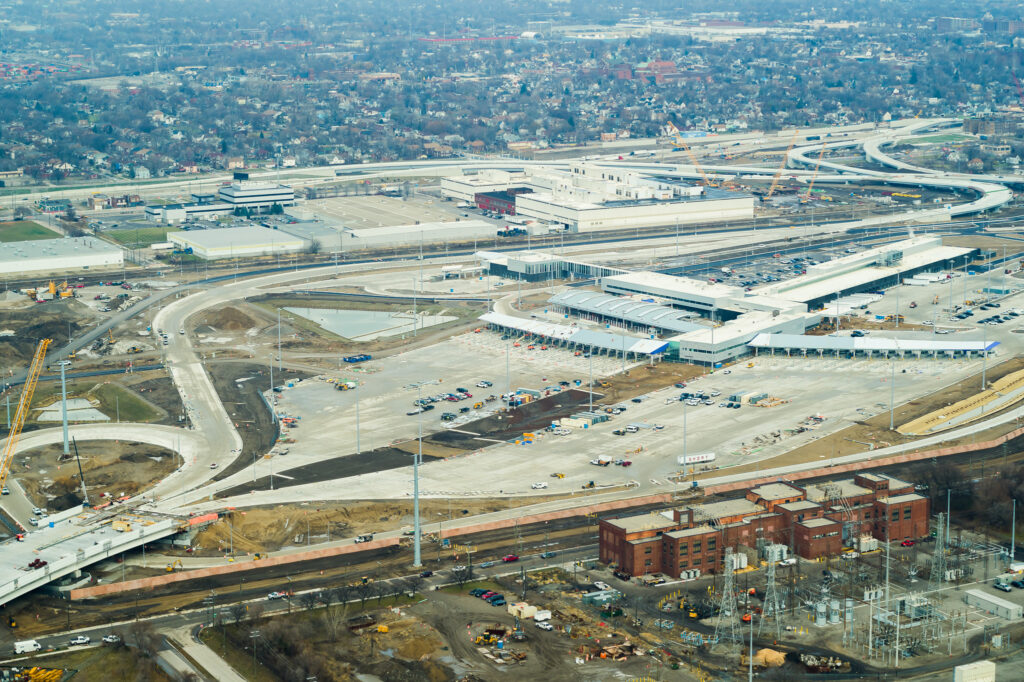 aerial view of the full customs compound