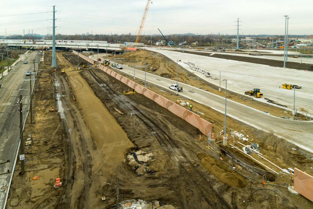 road construction inside and outside of perimeter