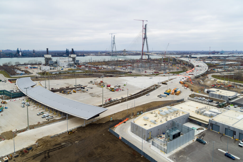 view of the bridge heading towards bridge from the tolls