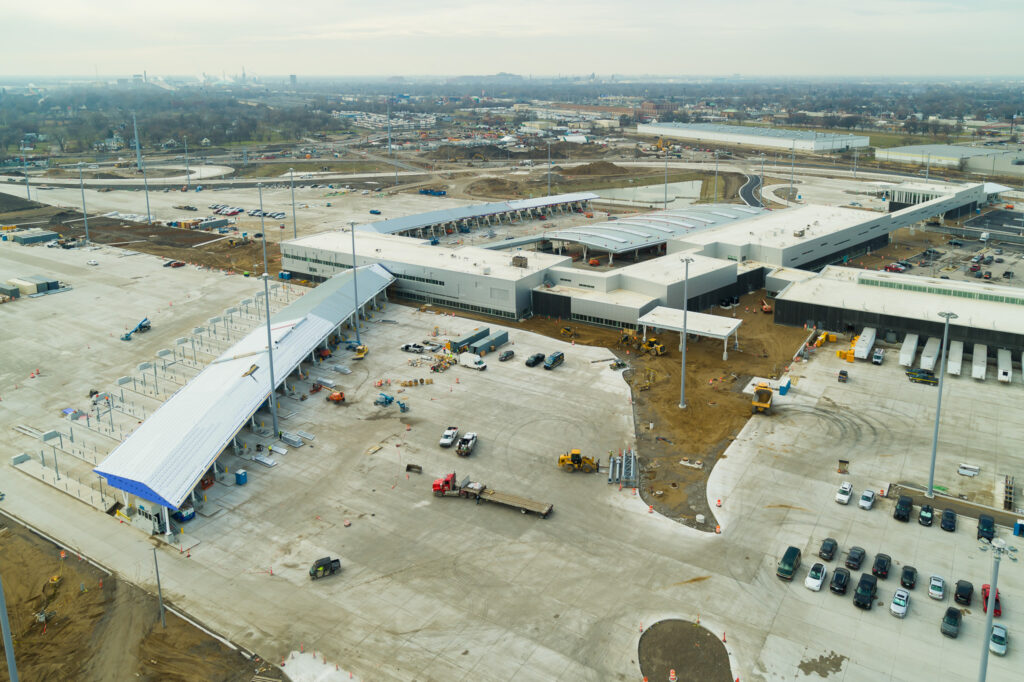 full customs compound under construction