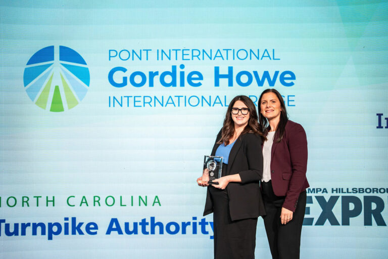 image of female receiving an award