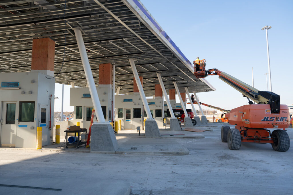 customs booth under construction