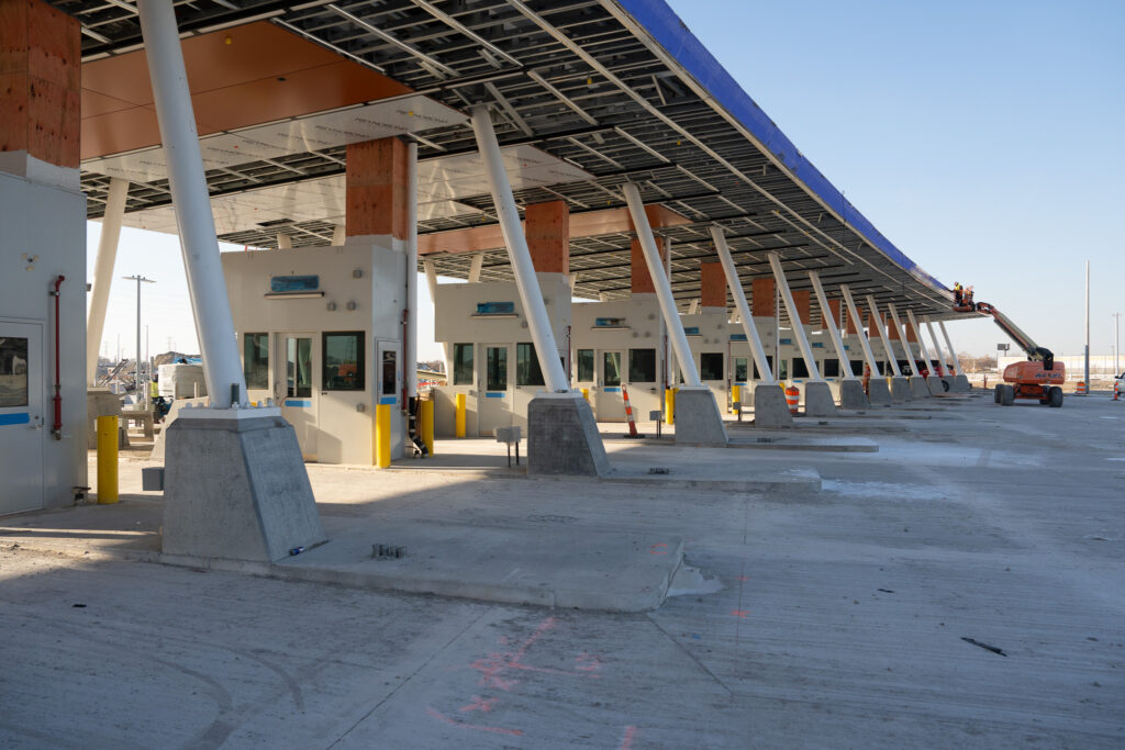 customs booth under construction