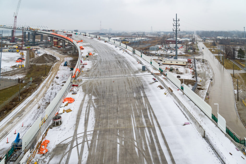 full image of construction site in icy conditions