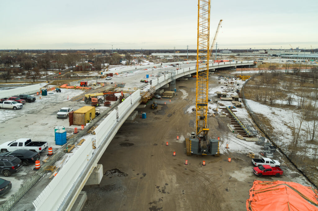 Image of construction site during winter conditions