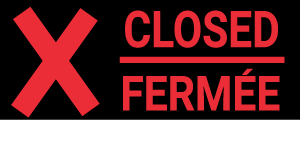 A red X next to the word Closed