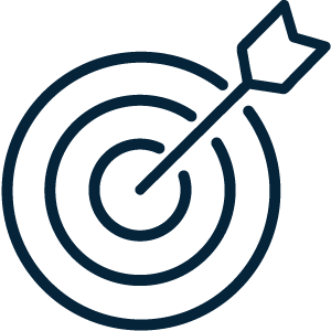 Target icon representing the strategic location of the Gordie Howe International Bridge at the center of North American trade.