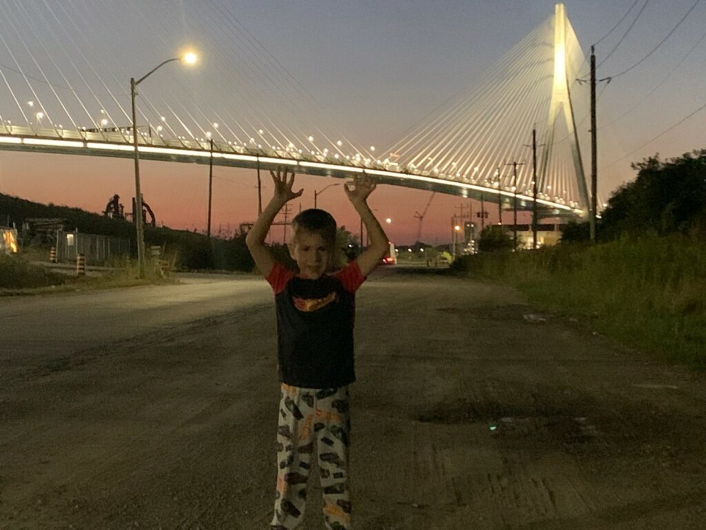 Lucas visits the Gordie Howe International Bridge project on December 10, 2025.